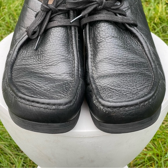 Clarks Stinson Lo Shoes Mens 13 M Black Leather Mocs Lace up Casual Comfort - Picture 6 of 15